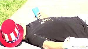 Two Hot Blondes Ride One Dick, Bent Over On Sofa