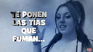 Blonde amateur smokes while getting a blowjob and facial