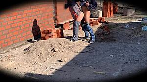 security camera catches engineer nataly at construction site