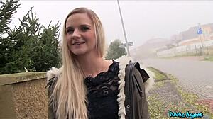 Public Agent, this cute blonde gets her tight shaven pussy slammed hard! 😍