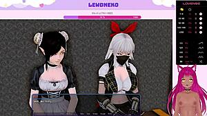 Vtuber Lewdneko Feels Intense Pleasure Playing Harem Hotel Part 18 with Big Tits and Toys