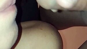 Wife enjoys liquid lunch with huge mouthfuls