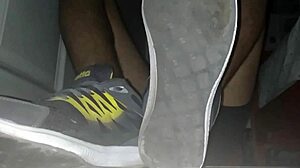 Wow, blue sweaty socks and barefeet covered in cumshot!