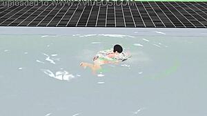 Hey, see this anime girl in a tiny 18+ micro bikini with nip slip!