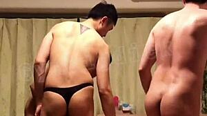 wow, gay asian amateurs licking and riding big cocks in threesome bareback 😏