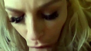 Fucking mouths of blondes and brunettes swallowing monster cock