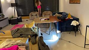 Fitness model with tight pussy arrives for yoga shooting, but it turns into a handjob with the fake director.