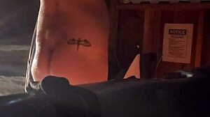 Lonely wife deepthroats in jacuzzi, bent over for swallow