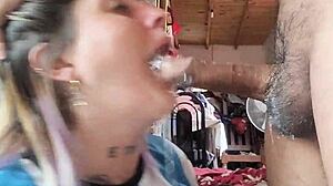 Blonde Amateur Sucks It All in Wild Homemade Deepthroat Action. Can She Handle the Messy Finish?