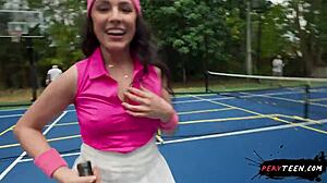 having sneaky sex right in the middle of a tennis game - pervteen 18+ 😈