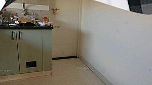 Tamil House Owner Jerking Dick Infront Of Maid Sasikala In Kitchen