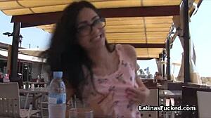 Big Tit Latina Flashes Outdoors Before Deepthroating Cock in Public Amateur Encounter