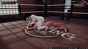 Draka II Battles Rockie II in Naked 3D Fighter Face-Sitting Showdown