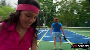 having sneaky sex right in the middle of a tennis game - pervteen 18+ 😈