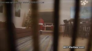 xmas baking turns into cock sharing foursome with girlfriends and friends