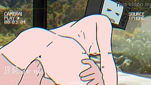 I watched the tv woman and cameraman have intense sex in the animation