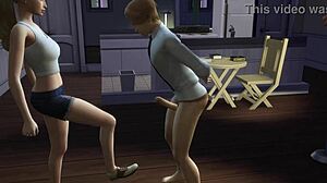 naughty classmate sucking teacher in alien game with monster