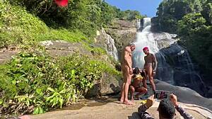 i and my friend took the hot black girl to the waterfall and fucked her