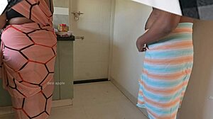 Tamil House Owner Jerking Dick Infront Of Maid Sasikala In Kitchen