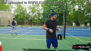 having sneaky sex right in the middle of a tennis game - pervteen 18+ 😈