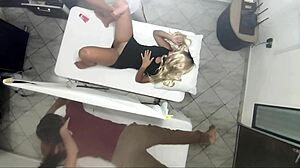 Watch the masseur fuck the woman right next to her husband