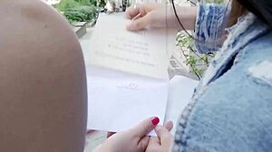 Deep strap-on penetration with fingering?