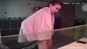 French Blonde Teen Caught on Hidden Cam in Amateur Shower Spy