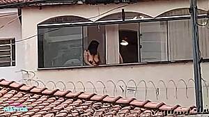 Public Doggystyle With Friend On Porch, Gaping Ass Naked For Street People