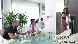 Can Tina Kay handle this raw double penetration session