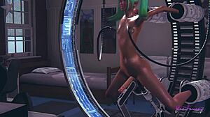 yaoi femboy ash rides sex machine in 3d hentai creampie