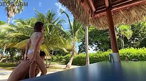 youtube show strip game beer pong with mini bikini beauty in homemade crazy party pov