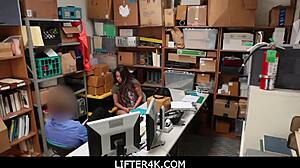 Dirty Police Officer Catches Scared Teen Shoplifter Shane Blair For Pussy Play