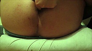 Anal fingering leads to messy cumshot orgasm