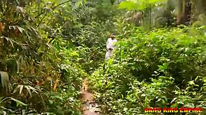 African Big Black Pornstar Fucks Step Mother in Farm Cowgirl Sex