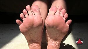 Bold Close-Up of Wrinkled Bare Feet