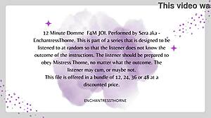 Domme in femdom session gives JOI to achieve orgasm