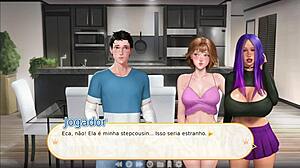 Stepsister gives intense blowjob and swallows every drop of cum in this hentai scene.