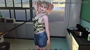 Big-boobed blonde gets milk and cum in 3D game
