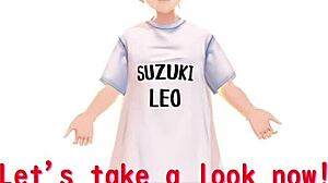 Anime girl stretches in yoga exercise routine