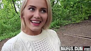 aisha's blonde pickup turns into outdoor fucking and blowjob fun