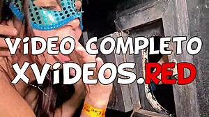 Brazilian wife whore fucked by stud in swing party cabin glory hole