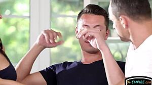 Classy bisexual hunks with glam babe