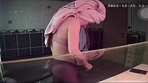 French Blonde Teen Caught on Hidden Cam in Amateur Shower Spy