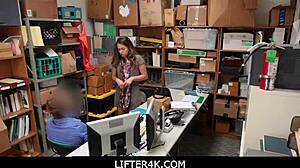 Dirty Police Officer Catches Scared Teen Shoplifter Shane Blair For Pussy Play