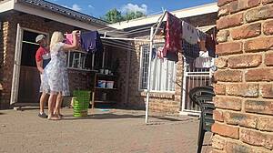 Married woman has rough outdoor sex with another man while her husband watches