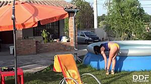 Super hot french teen anna siline sucks fat dick in debut sex tape