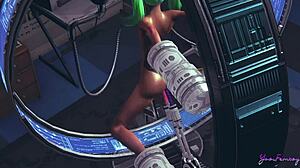 yaoi femboy ash rides sex machine in 3d hentai creampie