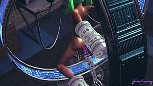 yaoi femboy ash rides sex machine in 3d hentai creampie