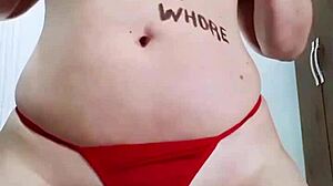 naughty slut smokes while stripping panties lingerie and ripping clothes for anal dildo pov