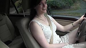 Amateur Savannah Sly Intensely Cums in Car with Vibrator